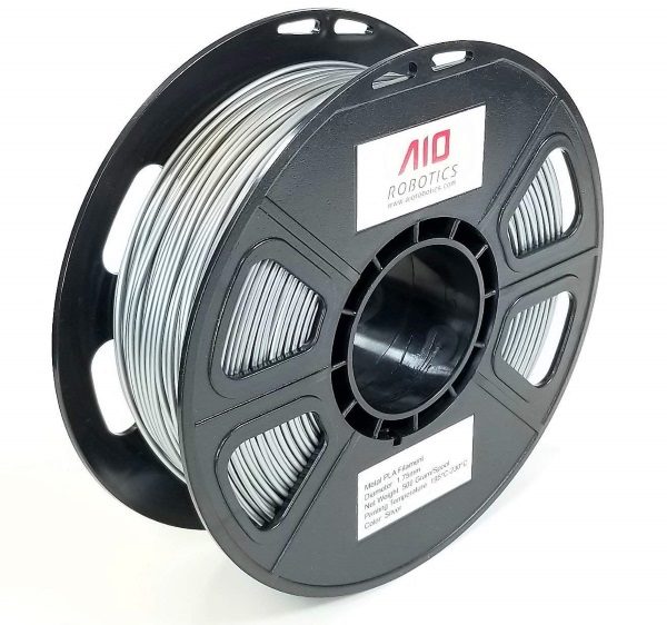Filament 3d AIO ROBOTICS PLA métal argent bobine