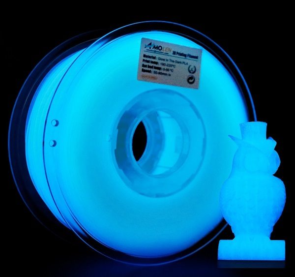 Filament 3d AMOLEN PLA bleu phosphorescent bobine