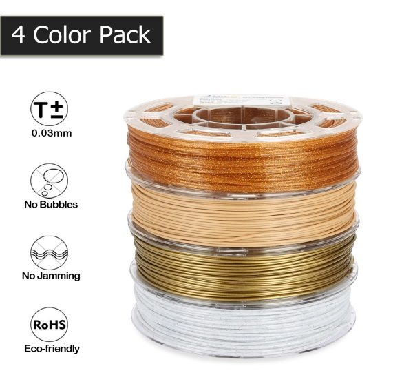 Filament 3d AMOLEN PLA bronze marbre bois shining or rouleaux