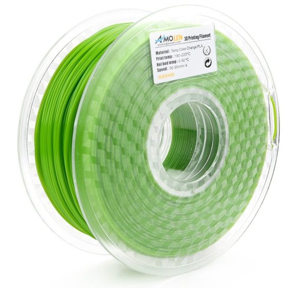 Filament 3d AMOLEN PLA vert jaune 1 kg