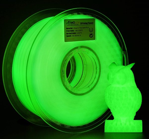 Filament 3d AMOLEN PLA vert phosphorescent bobine