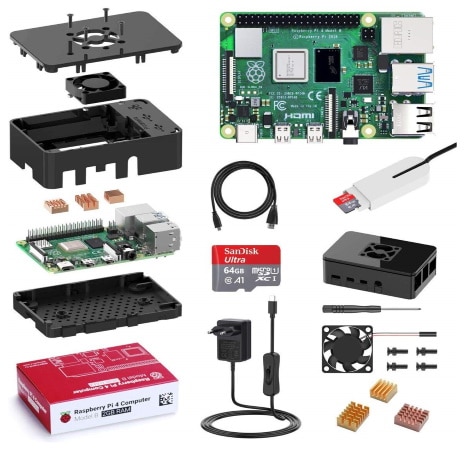 Kit de démarrage Raspberry Pi 4 BQEEL 2Go starter kit top