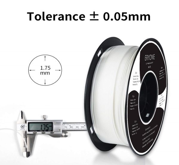 Filament 3d ERYONE PLA blanc tolérance