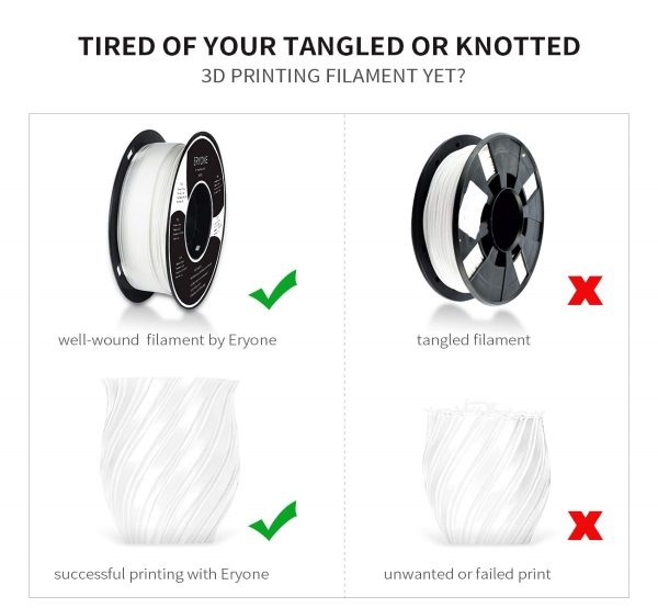 Filament 3d ERYONE PLA blanc qualité