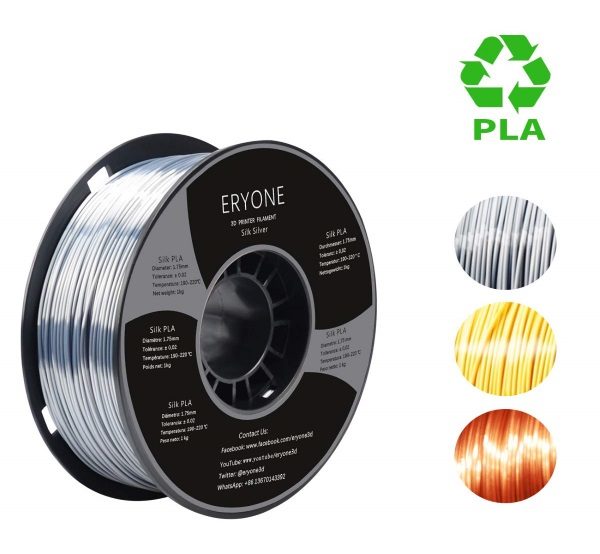 Filament 3d ERYONE PLA soie argent bobine