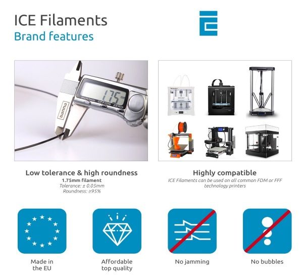 Filament 3d ICE FILAMENTS PLA orange 1.75mm