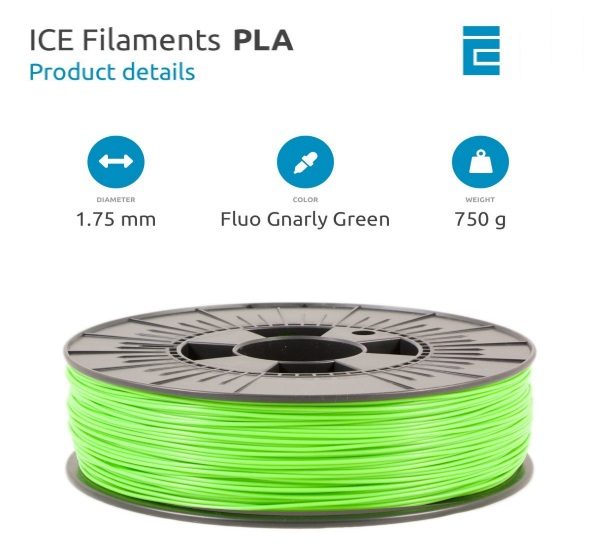 Filament 3d ICE FILAMENTS PLA vert 750g