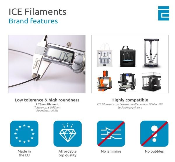 Fil 3d ICE FILAMENTS PLA rouge 1.75mm
