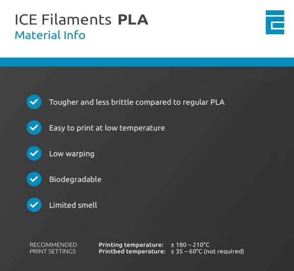 Fil 3d ICE FILAMENTS PLA rouge température