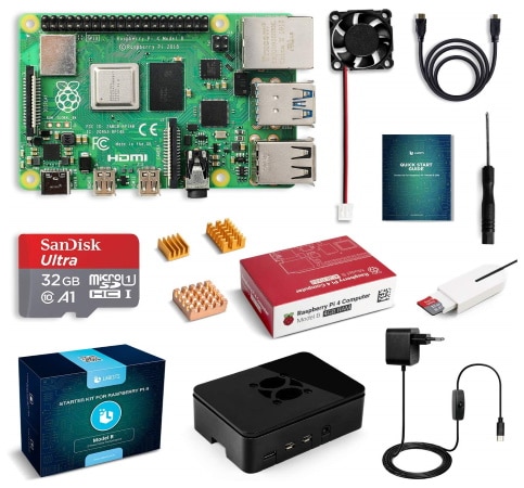 Kit de démarrage Raspberry Pi 4 LABISTS 4Go starter kit top