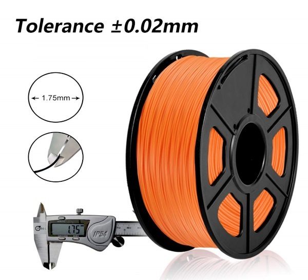 Filament 3d SUNLU PLA orange tolérance