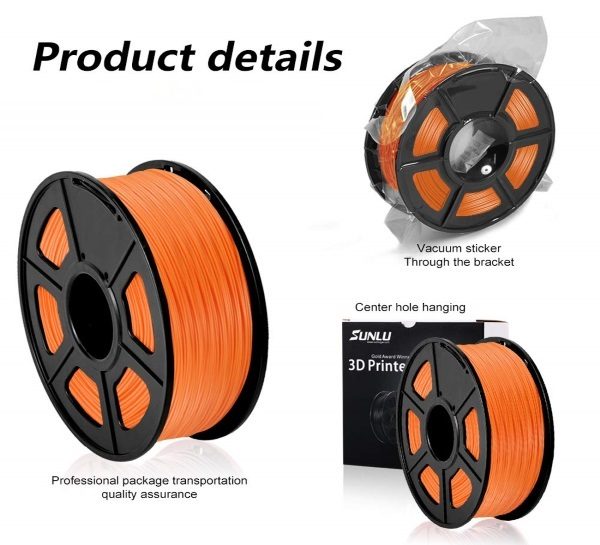 Filament 3d SUNLU PLA orange emballage