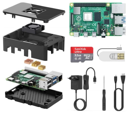 Kit de démarrage Raspberry Pi 4 TICTID 1Go starter kit top