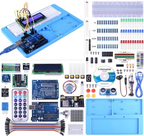 UNO R3 Arduino Kit,Professionnel Projet Kit de Démarrage le Plus