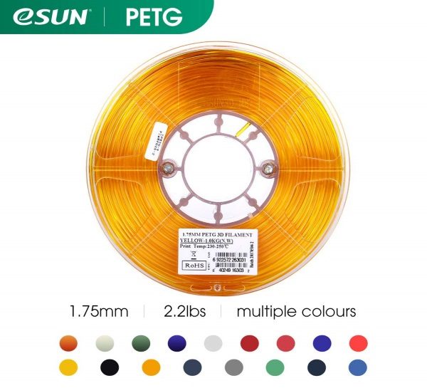 Filament 3d eSUN PETG jaune or bobine