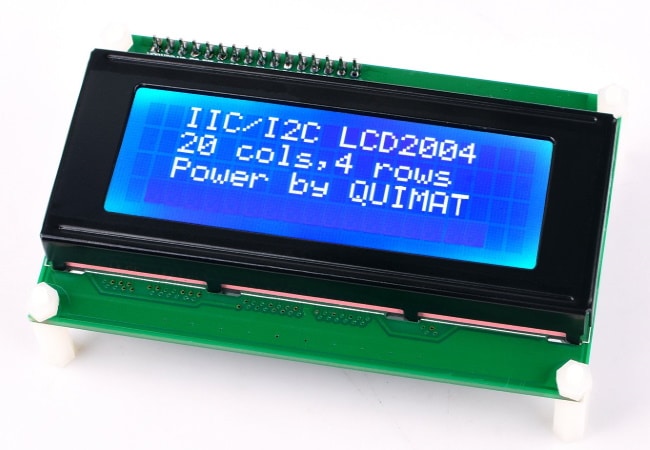 Écran LCD arduino i2C 4 lignes 20 caractères, avec code de programmation IDE, rétroéclairage bleu écriture blanche, avec carte interface I2C soudée