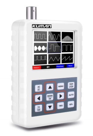 Oscilloscope numérique portable 5 MHz de bande passante, échantillonnage 20 Msps, avec affichage 320x240, sonde BNC, pour débuter en électronique