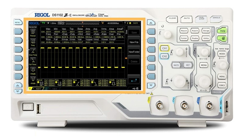 Oscilloscope numérique RIGOL DS1102, échantillonnage 1 Gsps, 2 canaux et écran 7 pouces 800x480, parfait pour bricoleur et amateur d'électronique